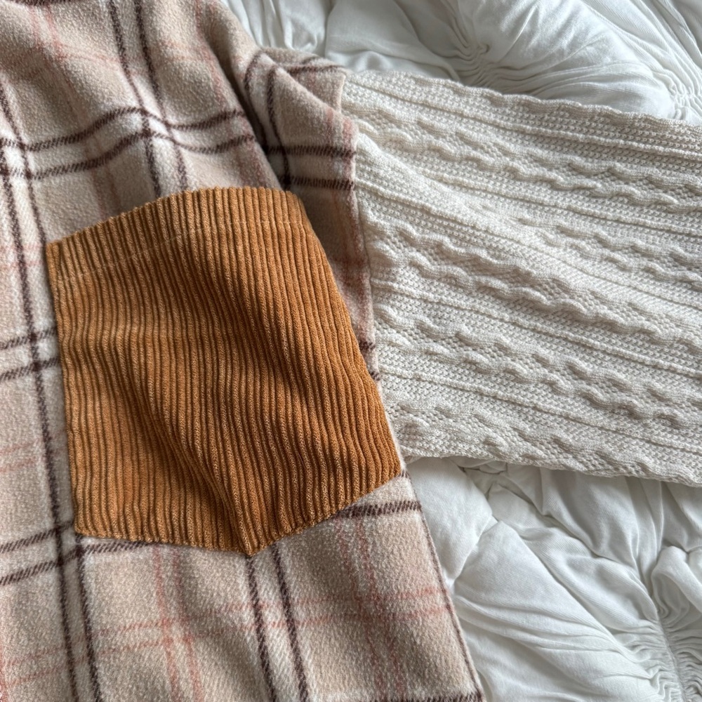 Polagram Plaid Colorblock Patchwork Button-Up Shi… - image 6